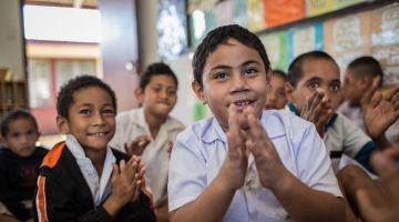 Students with disabilities in a Tonga school
