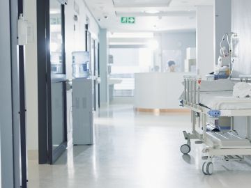 A hospital corridor.