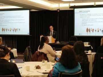 Dr. Peter Smith, IWH president and senior scientist, addresses IWH Connects attendees in April 2025.