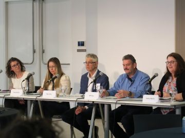 Image of panel members from the March 2024 Opioids and Work workshop hosted by OCRC and IWH