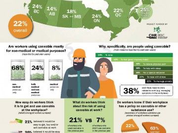 Image of infographic on cannabis use and the Canadian workplace before legalization
