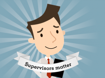 Graphic of supervisor, with "supervisors matter" in text