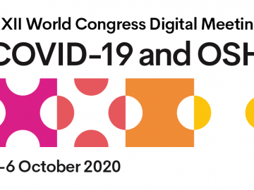 Logo for World Congress COVID-19 and occupational safety and health digital meeting in October 2020