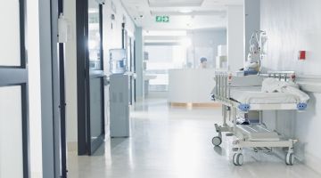 A hospital corridor.