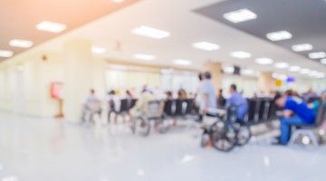 A blurry image of a hospital waiting room