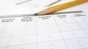 Pencil with questionnaire