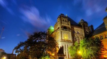 Nighttime image of Queen's Park