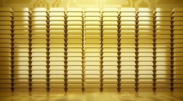 Photo of stacks of gold, referring to gold standard