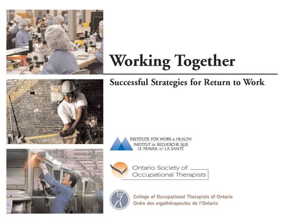 Cover of Working Together book, including three photos of workers in varying work situations