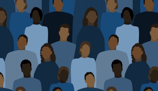 A graphic depicting a crowd of people
