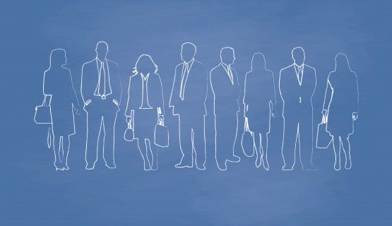 Silhouette chalk drawing of group of people representing Board of Directors