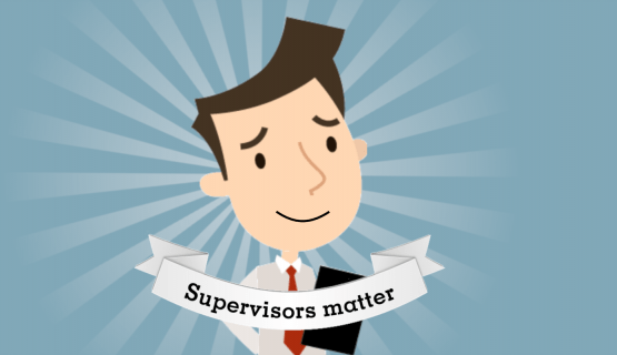 Graphic of supervisor, with "supervisors matter" in text