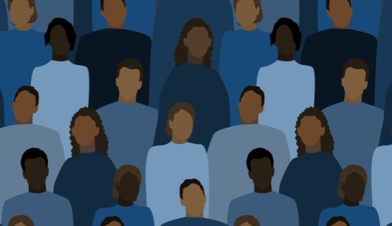 A graphic depicting a crowd of people