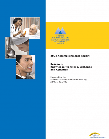 Accomplishments report 2004 cover